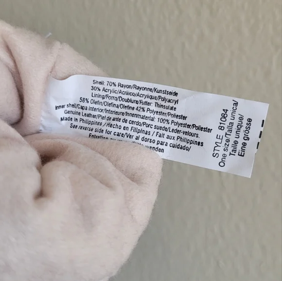 Isotoner 3M thinsulate leather palmed gloves. Women's One size, brown. - Picture 4 of 4